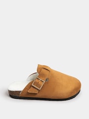 Yours Curve Natural Extra Wide Fit Faux Fur Lined Clogs - Image 1 of 5