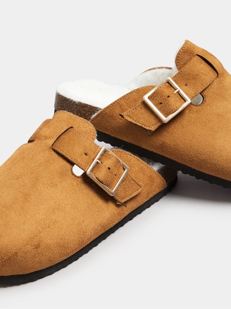 Yours Curve Natural Extra Wide Fit Faux Fur Lined Clogs - Image 4 of 5