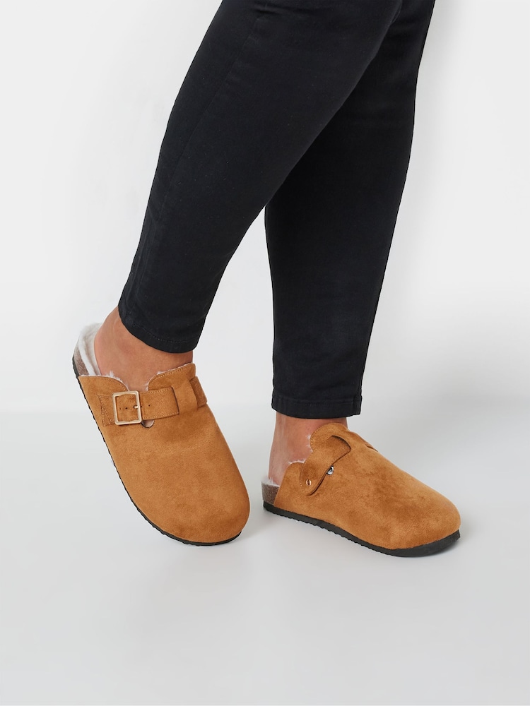 Yours Curve Natural Extra Wide Fit Faux Fur Lined Clogs - Image 5 of 5