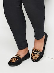 Yours Curve Brown Extra Wide Fit Snaffle Loafers - Image 1 of 5