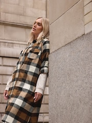 Yours Curve Natural Maxi Check 100% Cotton Shirt - Image 1 of 5