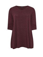 Yours Curve Burgundy Red Metallic Top - Image 5 of 5