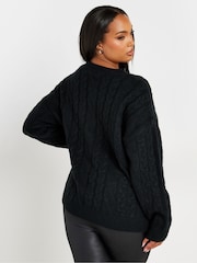 Yours Curve Black Cable Jumper - Image 3 of 5