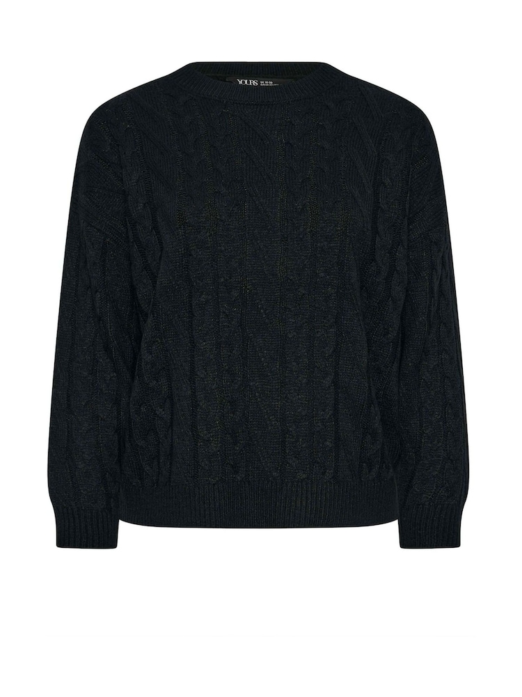 Yours Curve Black Cable Jumper - Image 5 of 5