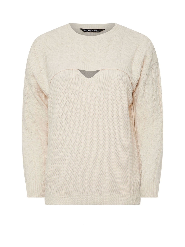 Yours Curve Natural Cable Cut Out Jumper - Image 5 of 5