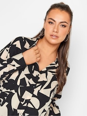 Yours Curve Natural Abstract Print Oversized Shirt - Image 2 of 5