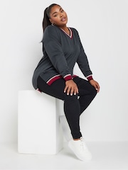 Yours Curve Grey Structured Sweatshirt - Image 2 of 5