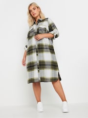 Yours Curve Green Maxi Check 100% Cotton Shirt - Image 2 of 5