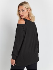 Yours Curve Black 2 In 1 Bardot 100% Cotton T-Shirt - Image 3 of 4