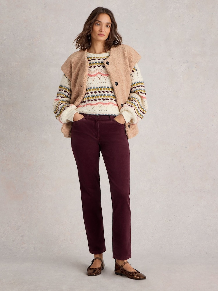 White Stuff Purple Brooke Straight Cord Trousers - Image 1 of 6