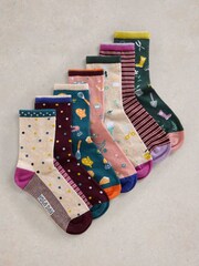 White Stuff Blue Days Of The Week Socks 7 Pack - Image 1 of 2
