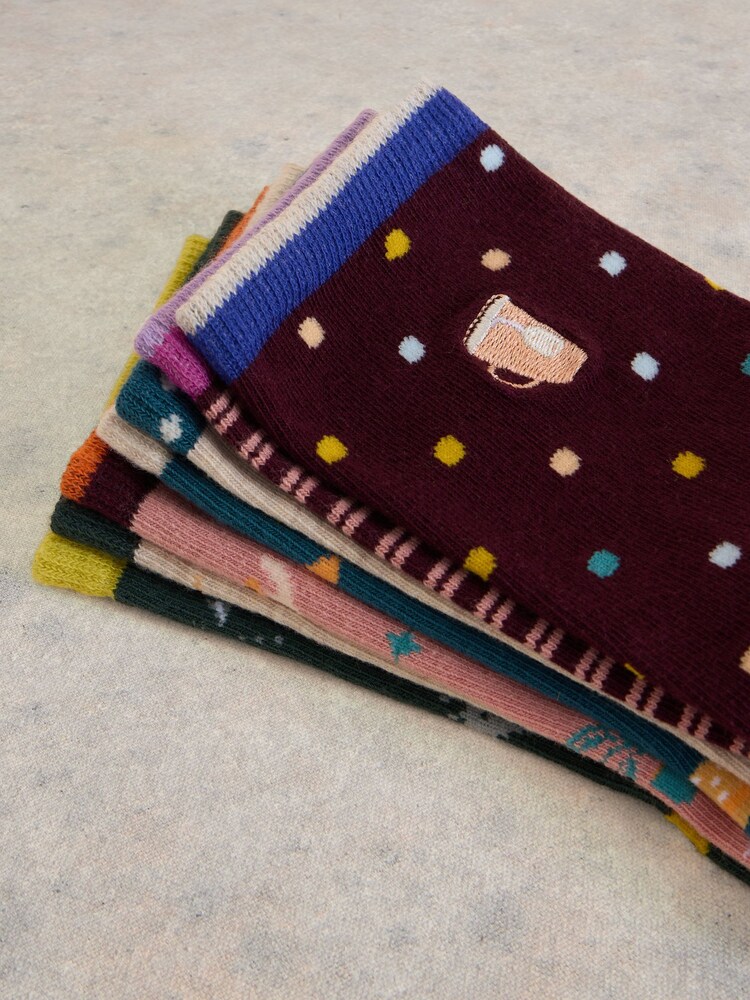 White Stuff Blue Days Of The Week Socks 7 Pack - Image 2 of 2
