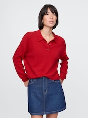 Gap Red CashSoft Polo Jumper - Image 1 of 4