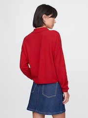 Gap Red CashSoft Polo Jumper - Image 2 of 4