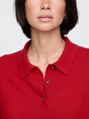 Gap Red CashSoft Polo Jumper - Image 3 of 4