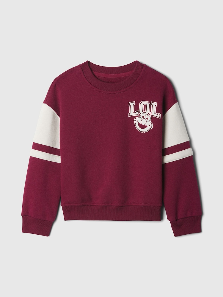Gap Burgundy Red Vintage Soft Sesame Street Varsity Jumper (6mths-5yrs) - Image 1 of 2