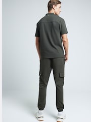 River Island Green Slim Fit Smart 100% Cotton Cargo Joggers - Image 2 of 3