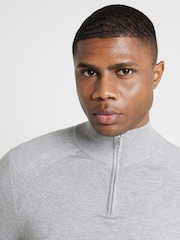 River Island Grey Slim Fit Viscose Quarter Zip Jumper - Image 3 of 4