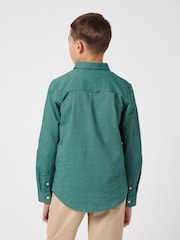 U.S. Polo Assn. Green Peached Boys Oxford 100% Cotton Shirt - Image 2 of 8
