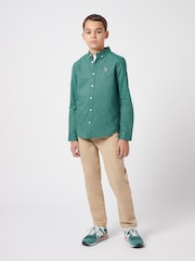 U.S. Polo Assn. Green Peached Boys Oxford 100% Cotton Shirt - Image 3 of 8