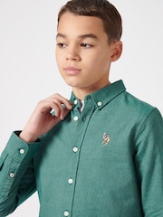 U.S. Polo Assn. Green Peached Boys Oxford 100% Cotton Shirt - Image 4 of 8