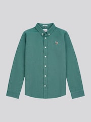 U.S. Polo Assn. Green Peached Boys Oxford 100% Cotton Shirt - Image 5 of 8