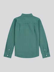 U.S. Polo Assn. Green Peached Boys Oxford 100% Cotton Shirt - Image 6 of 8