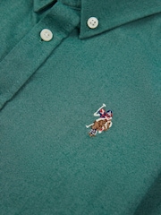 U.S. Polo Assn. Green Peached Boys Oxford 100% Cotton Shirt - Image 8 of 8