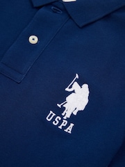 U.S. Polo Assn. Coral Blue Boys 100% Cotton Player 3 Polo Shirt - Image 9 of 9