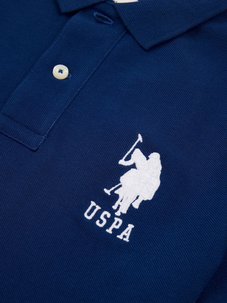 U.S. Polo Assn. Coral Blue Boys 100% Cotton Player 3 Polo Shirt - Image 9 of 9