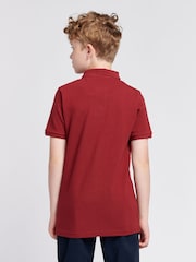 U.S. Polo Assn. Dark Red Boys Double Horsemen 100% Cotton Polo Shirt - Image 4 of 4
