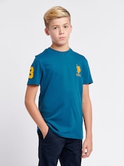 U.S. Polo Assn. Sky Blue Boys Player 100% Cotton 3 T-Shirt - Image 1 of 8