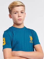 U.S. Polo Assn. Sky Blue Boys Player 100% Cotton 3 T-Shirt - Image 4 of 8