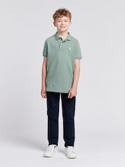 U.S. Polo Assn. Green Light Boys Double Horsemen 100% Cotton Polo Shirt - Image 3 of 8