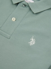 U.S. Polo Assn. Green Light Boys Double Horsemen 100% Cotton Polo Shirt - Image 8 of 8