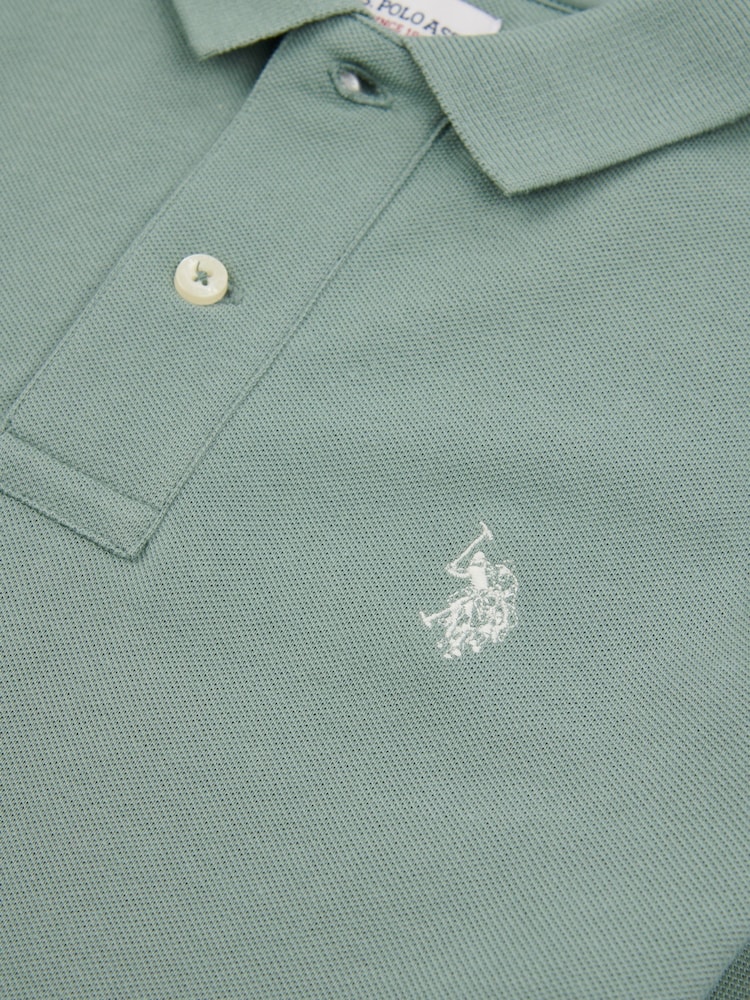 U.S. Polo Assn. Green Light Boys Double Horsemen 100% Cotton Polo Shirt - Image 8 of 8