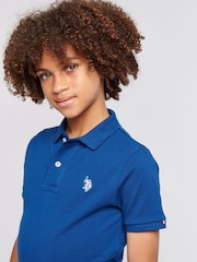 U.S. Polo Assn. Navy Blue Boys Double Horsemen 100% Cotton Polo Shirt - Image 2 of 7