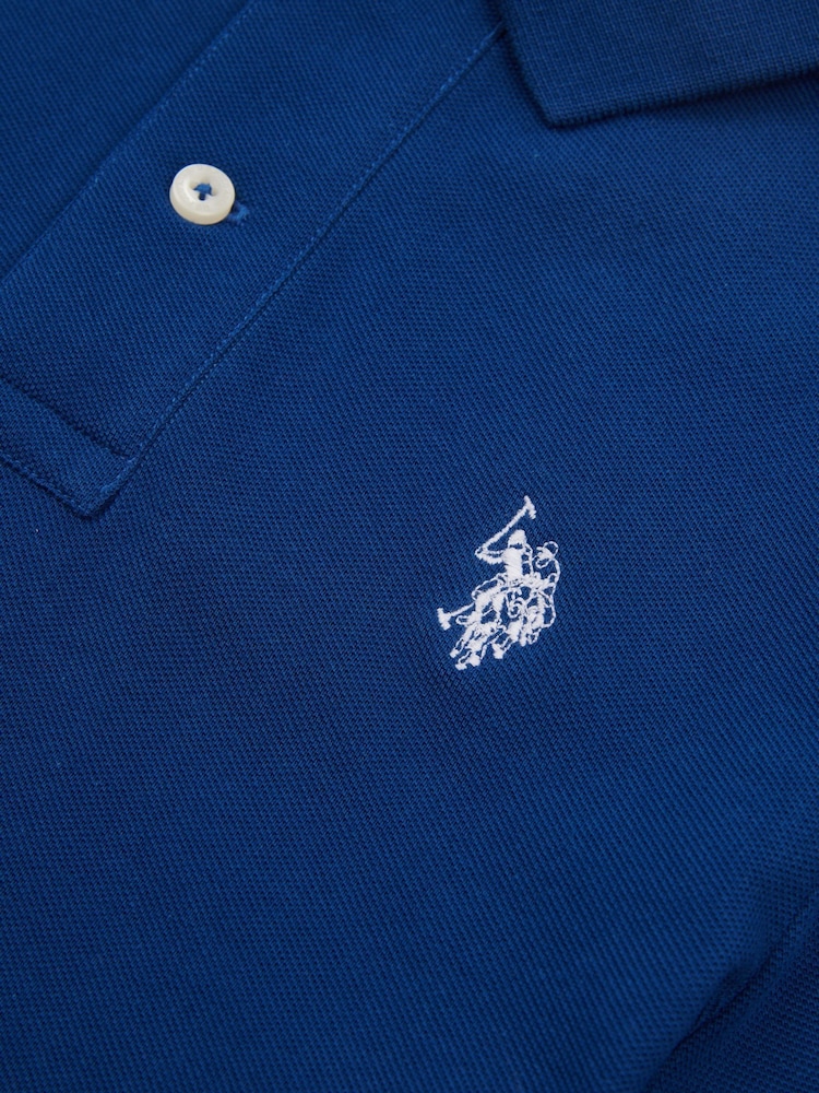 U.S. Polo Assn. Navy Blue Boys Double Horsemen 100% Cotton Polo Shirt - Image 7 of 7