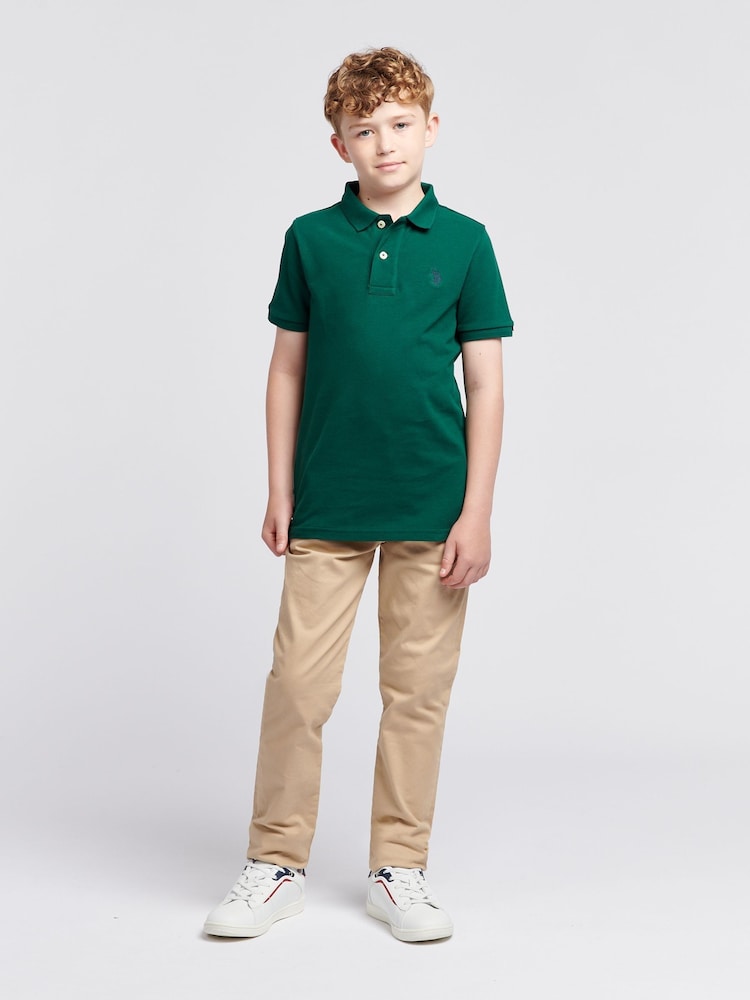 U.S. Polo Assn. Green Ground Double Horsemen Polo Shirt - Image 3 of 7