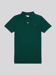U.S. Polo Assn. Green Ground Boys Double Horsemen 100% Cotton Polo Shirt - Image 5 of 7