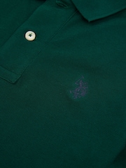 U.S. Polo Assn. Green Ground Boys Double Horsemen 100% Cotton Polo Shirt - Image 7 of 7