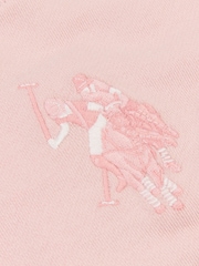 من U.S. Polo Assn. سويت شيرت نسائي كبير وردي بتصميم خيّال مزدوج - صورة 7 من 7