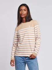 U.S. Polo Assn. Camiseta de algodón 100 % y manga larga a rayas para mujer - Imagen 1 de 4