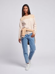 U.S. Polo Assn. Camiseta de algodón 100 % y manga larga a rayas para mujer - Imagen 3 de 4