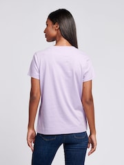 U.S. Polo Assn. Purple Regular Fit Womens V-Neck 100% Cotton T-Shirt - Image 4 of 4