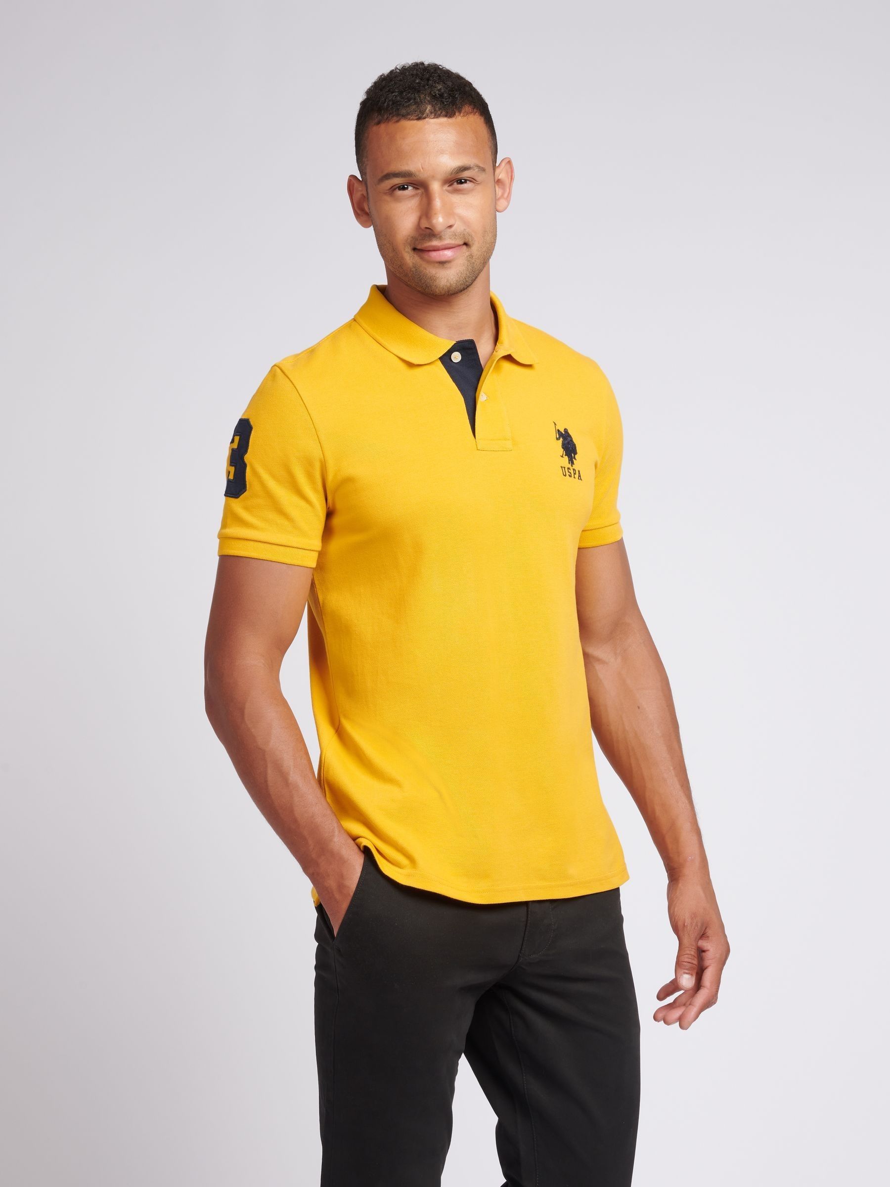 Yellow polo tee shirt discount
