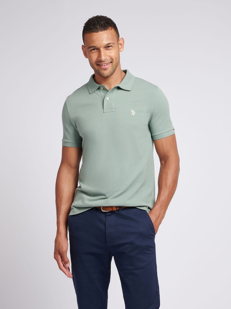 U.S. Polo Assn. Mint Green Regular Fit Pique 100% Cotton Polo Shirt - Image 1 of 6