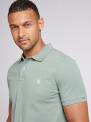 U.S. Polo Assn. Mint Green Regular Fit Pique 100% Cotton Polo Shirt - Image 2 of 6