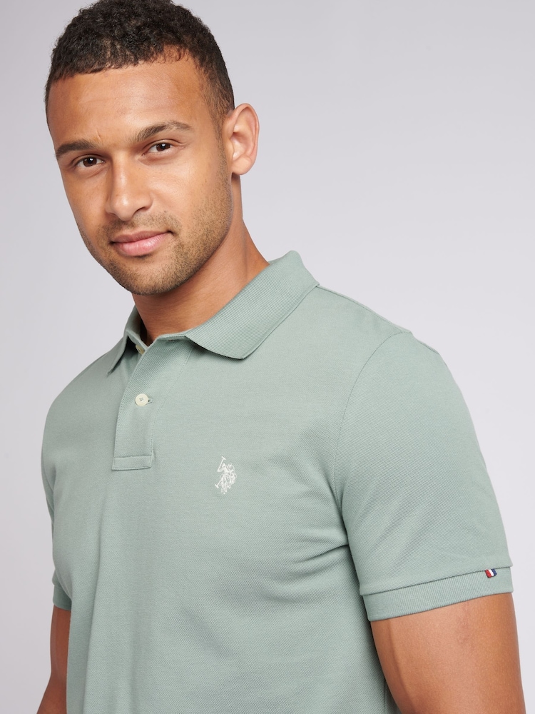 U.S. Polo Assn. Mint Green Regular Fit Pique 100% Cotton Polo Shirt - Image 2 of 6