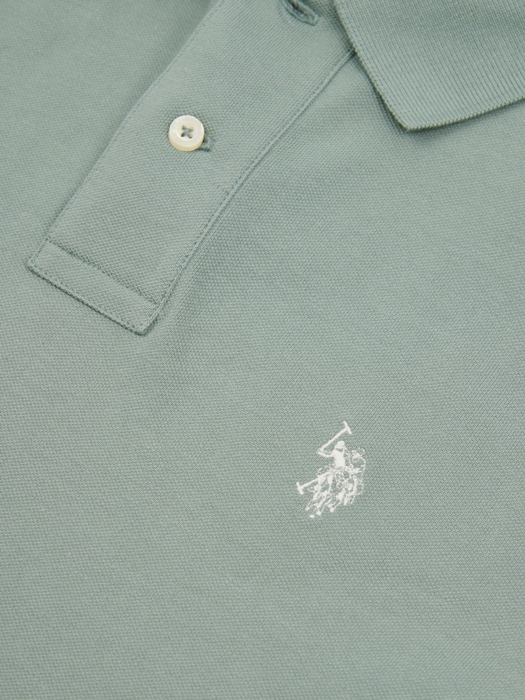 U.S. Polo Assn. Mint Green Regular Fit Pique 100% Cotton Polo Shirt - Image 6 of 6